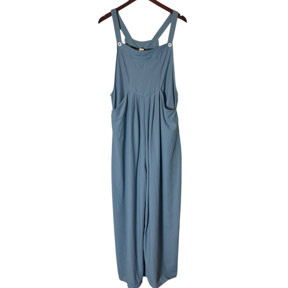 HALARA SBlue Wide-Leg Jumpsuit Pockets Waffle Casual Plus Size Overalls Size XL - Picture 4 of 8